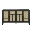 Modern European furniture - Black Rattan Sideboard - www.oroa.com