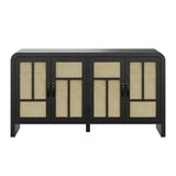 Modern European furniture - Black Rattan Sideboard - www.oroa.com