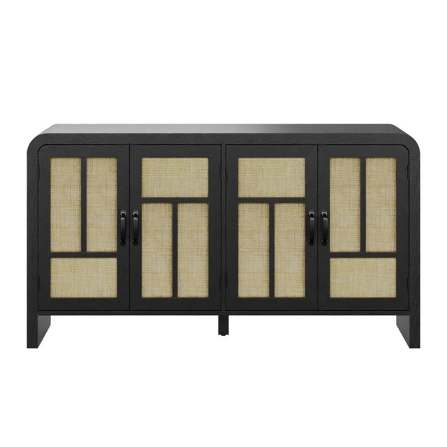 Modern European furniture - Black Rattan Sideboard - www.oroa.com