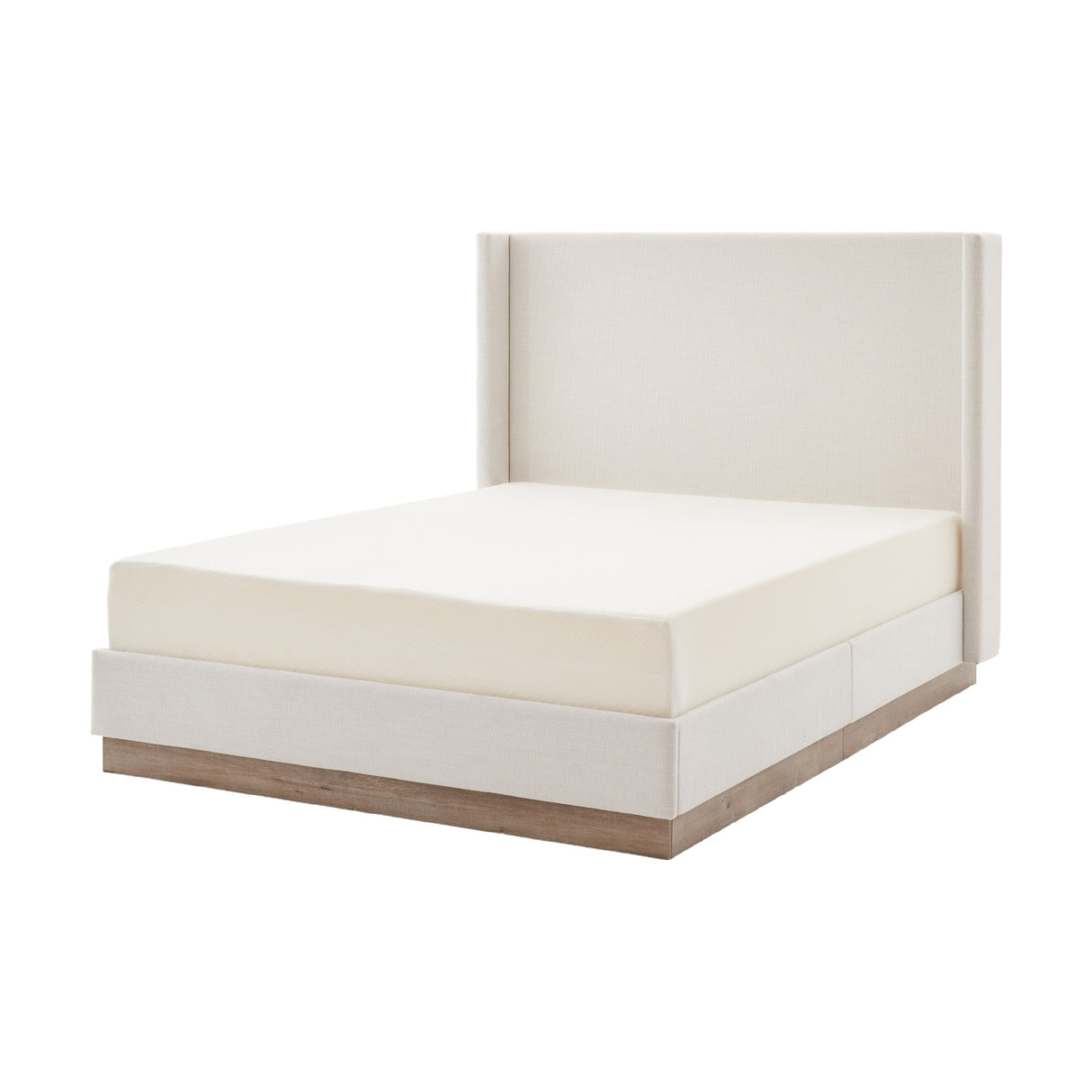 Ivory Upholstered Wingback Bed | OROA