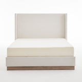 Ivory Upholstered Wingback Bed | OROA