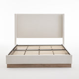 Ivory Upholstered Wingback Bed | OROA