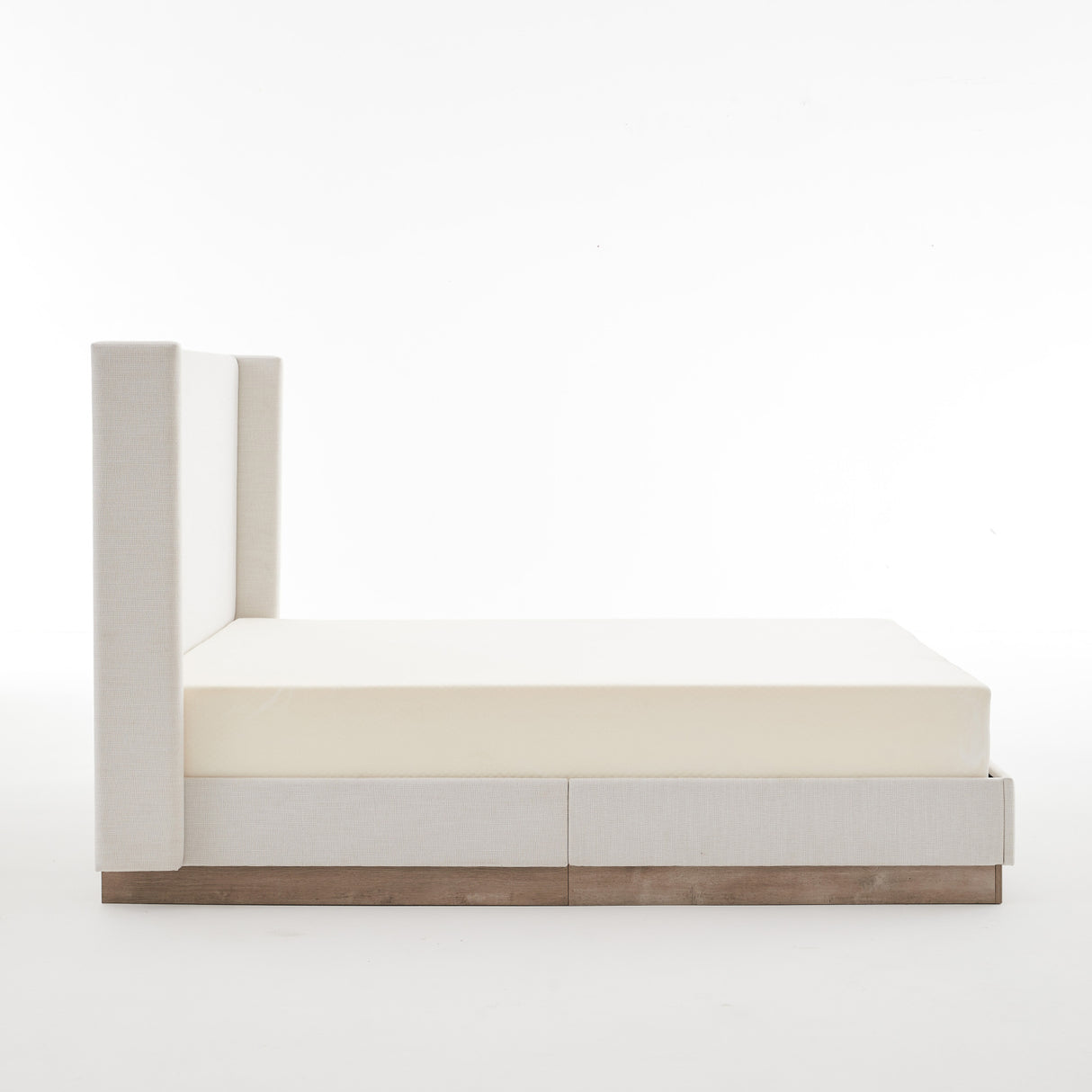Ivory Upholstered Wingback Bed | OROA