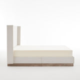 Ivory Upholstered Wingback Bed | OROA