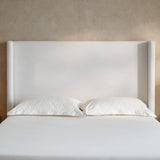 Ivory Upholstered Wingback Bed | OROA