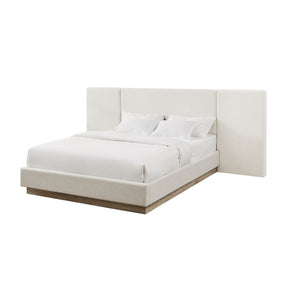Modern European furniture - Light Gray Upholstered Platform Queen Bed Frame - www.oroa.com