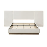 Modern European furniture - Light Gray Upholstered Platform Queen Bed Frame - www.oroa.com