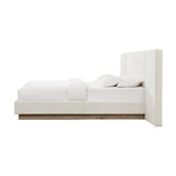 Modern European furniture - Light Gray Upholstered Platform Queen Bed Frame - www.oroa.com