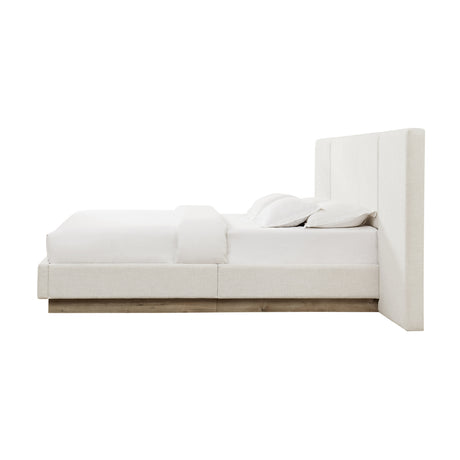 Modern European furniture - Light Gray Upholstered Platform Queen Bed Frame - www.oroa.com