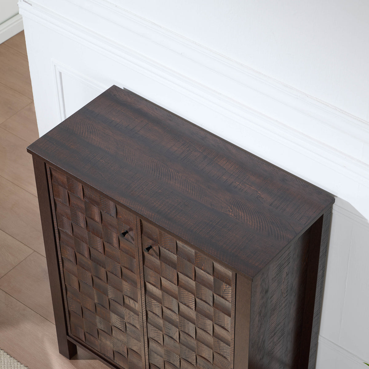 Geometric 3D Decals Shoe Storage Cabinet by OROA