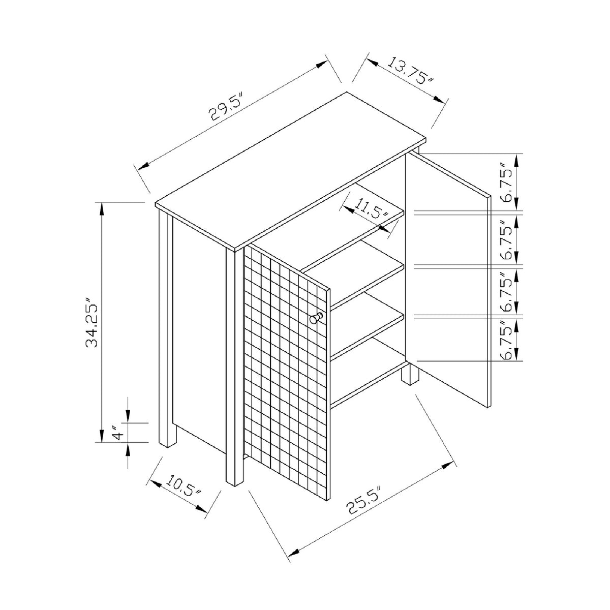 Geometric 3D Decals Shoe Storage Cabinet by OROA