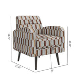 Cream and Red Stripe Accent Chair | OROA