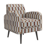 Cream and Red Stripe Accent Chair | OROA