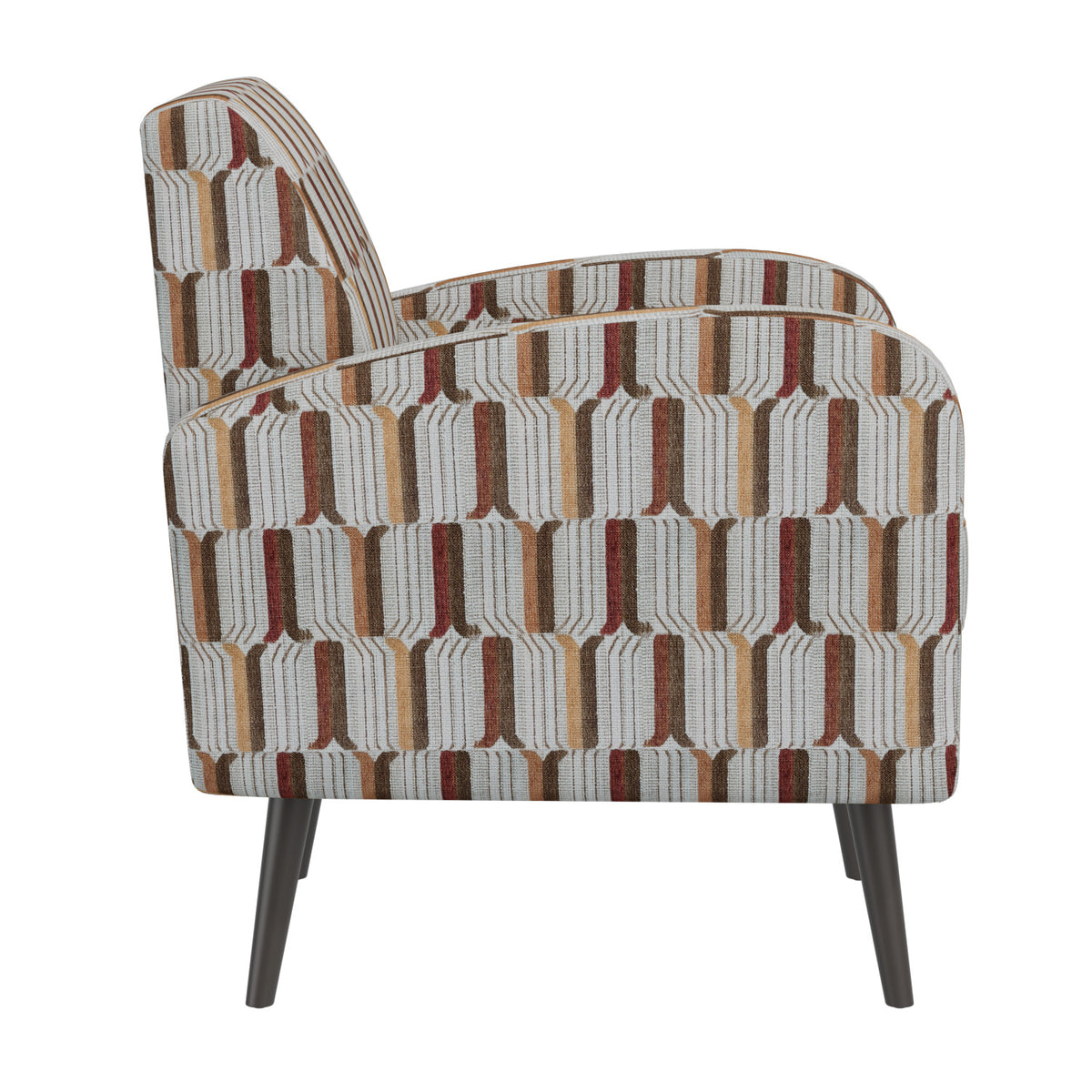 Cream and Red Stripe Accent Chair | OROA