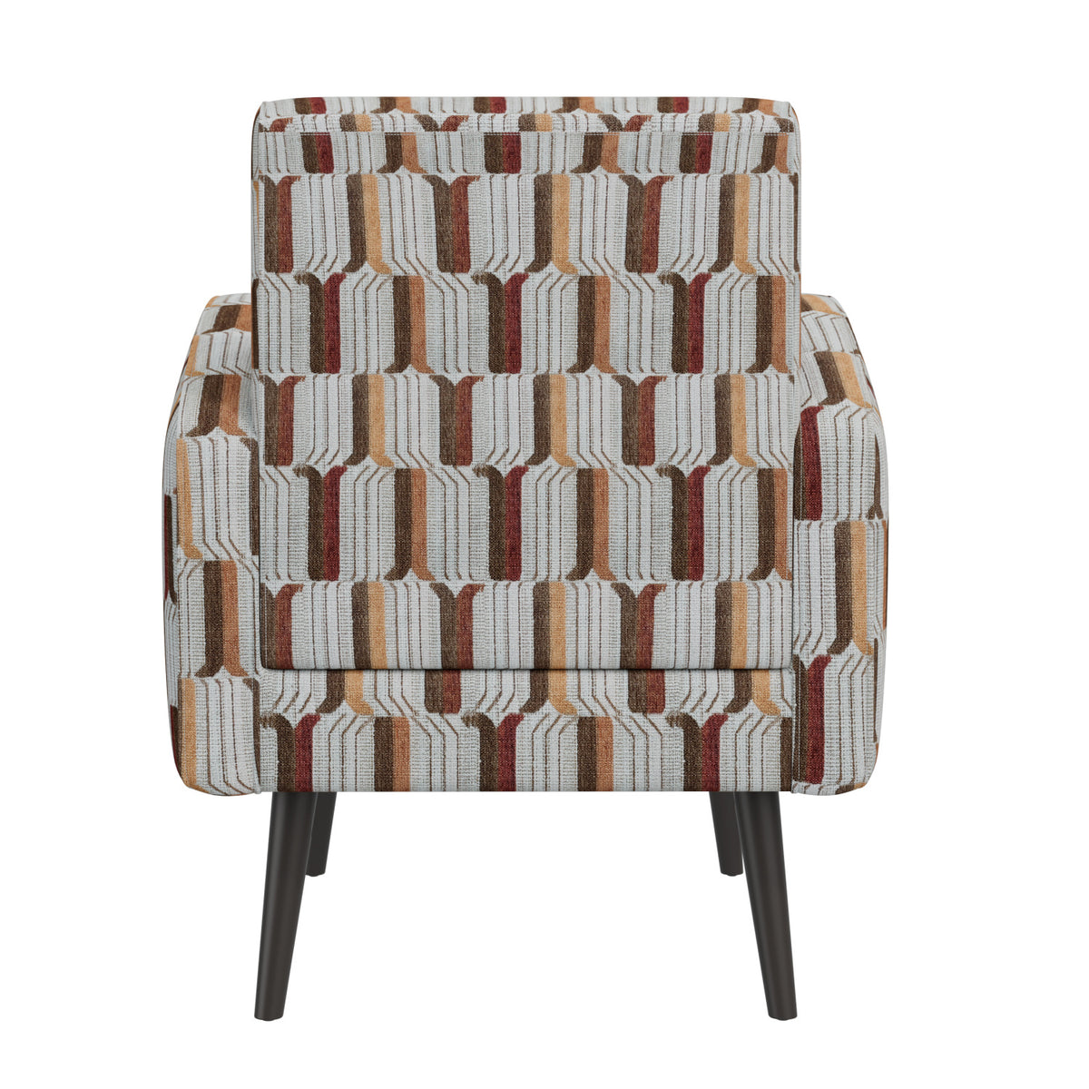 Cream and Red Stripe Accent Chair | OROA