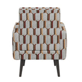 Cream and Red Stripe Accent Chair | OROA