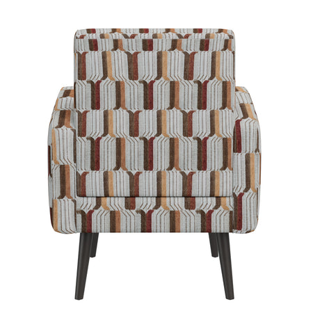 Cream and Red Stripe Accent Chair | OROA