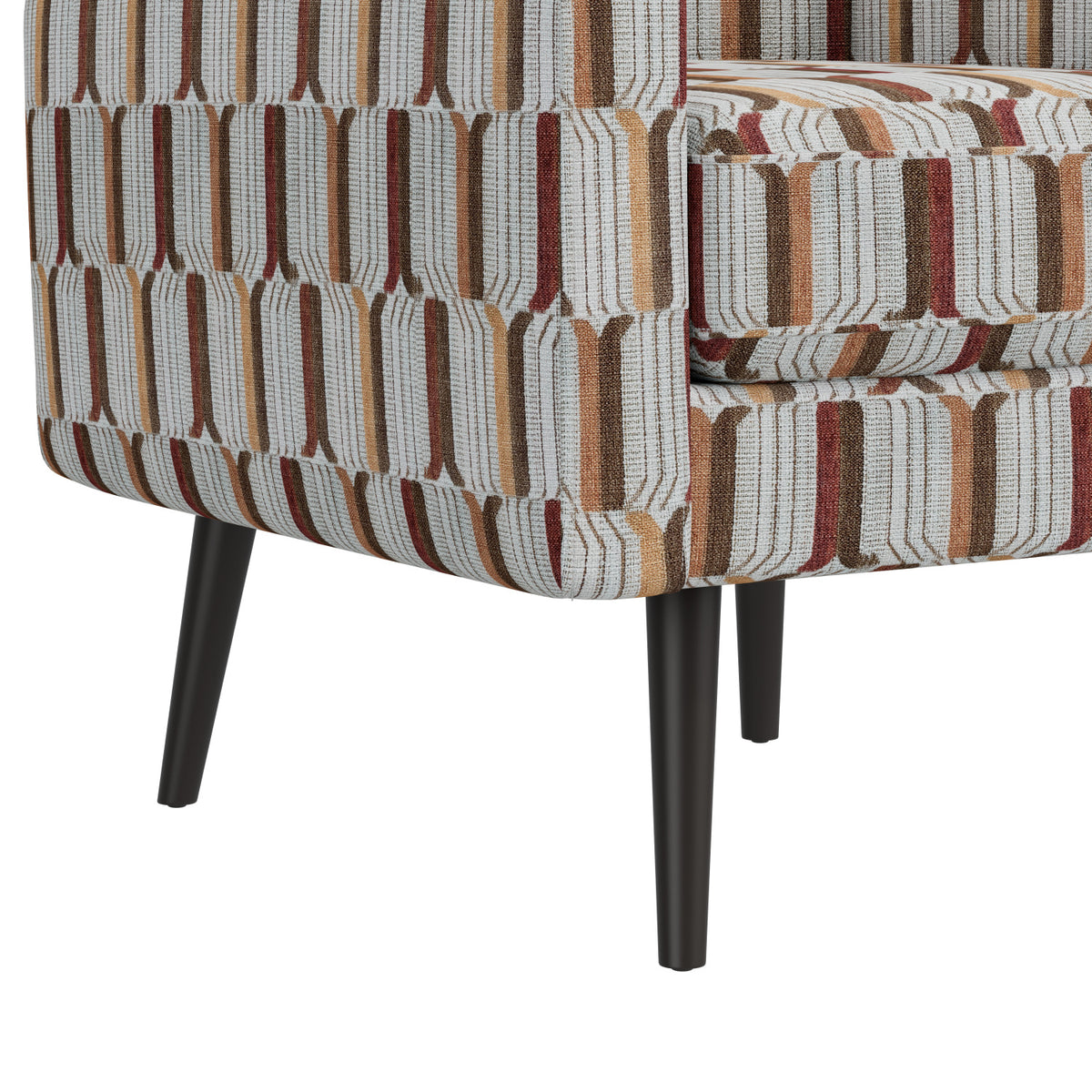 Cream and Red Stripe Accent Chair | OROA