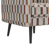 Cream and Red Stripe Accent Chair | OROA
