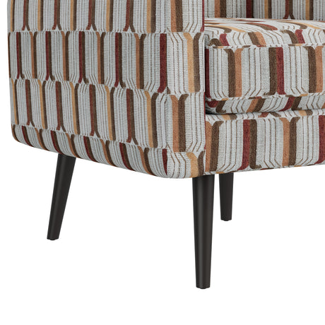Cream and Red Stripe Accent Chair | OROA