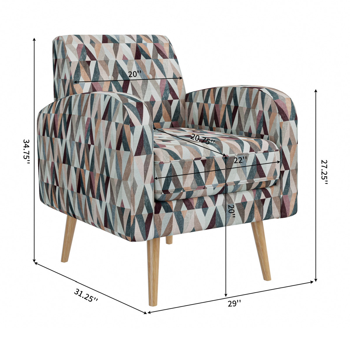 Darien Stripe Pattern Accent Armchair | OROA