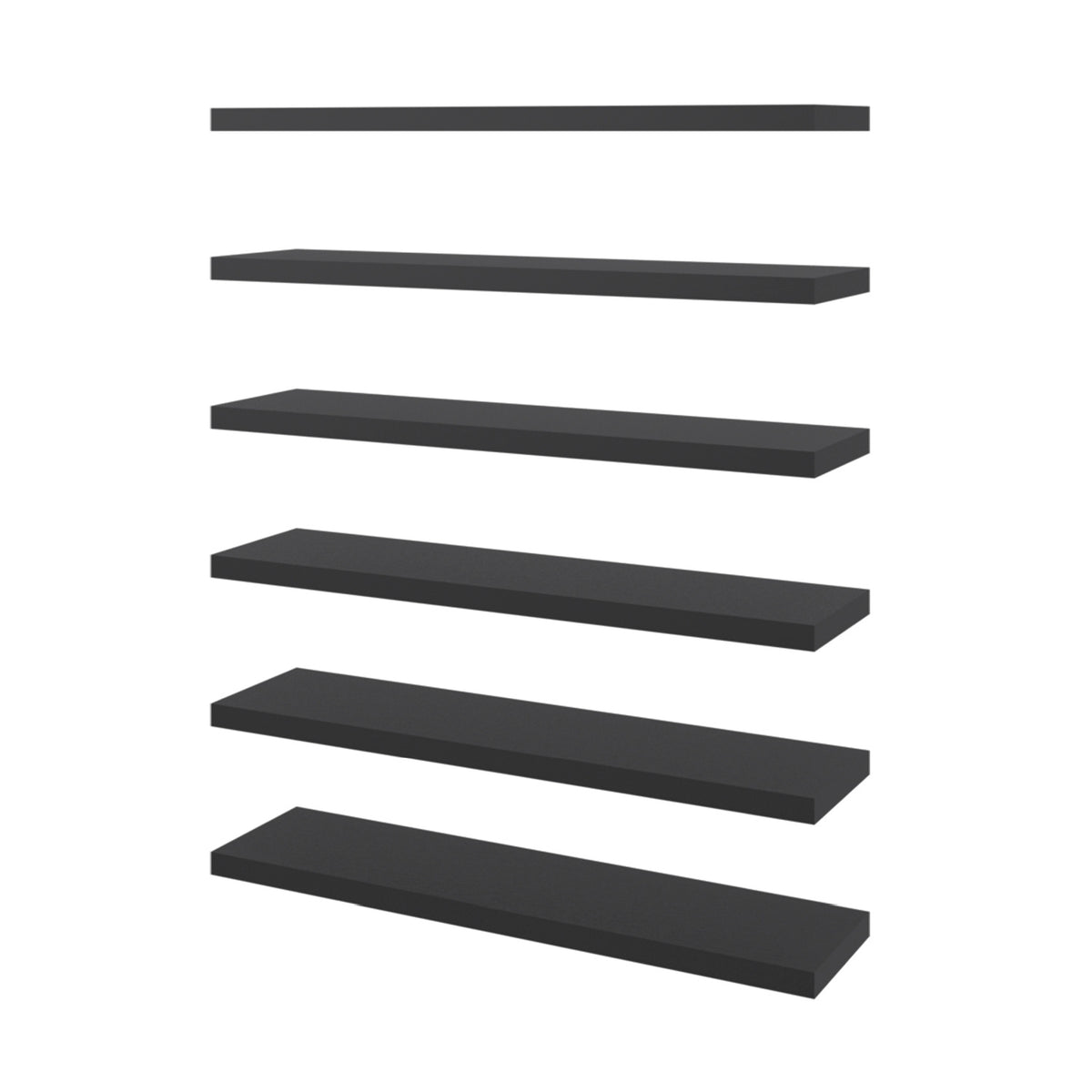 Modern European furniture - Madison Wenge Floating Wall Shelf Set (6) - www.oroa.com
