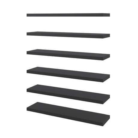 Modern European furniture - Madison Wenge Floating Wall Shelf Set (6) - www.oroa.com
