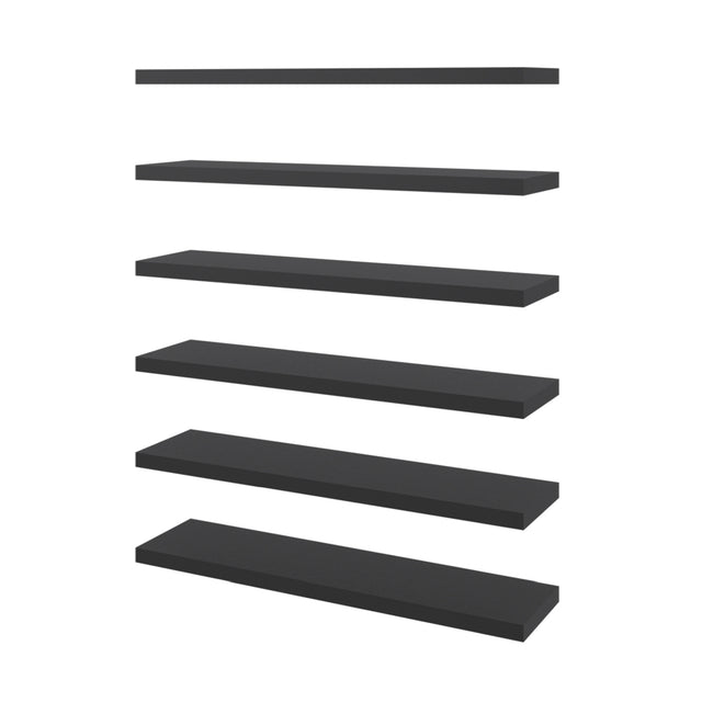 Modern European furniture - Madison Wenge Floating Wall Shelf Set (6) - www.oroa.com