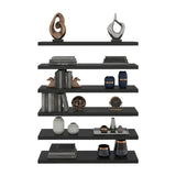 Modern European furniture - Madison Wenge Floating Wall Shelf Set (6) - www.oroa.com