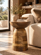 Modern European furniture - Natural Solid Mango Side Table - www.oroa.com