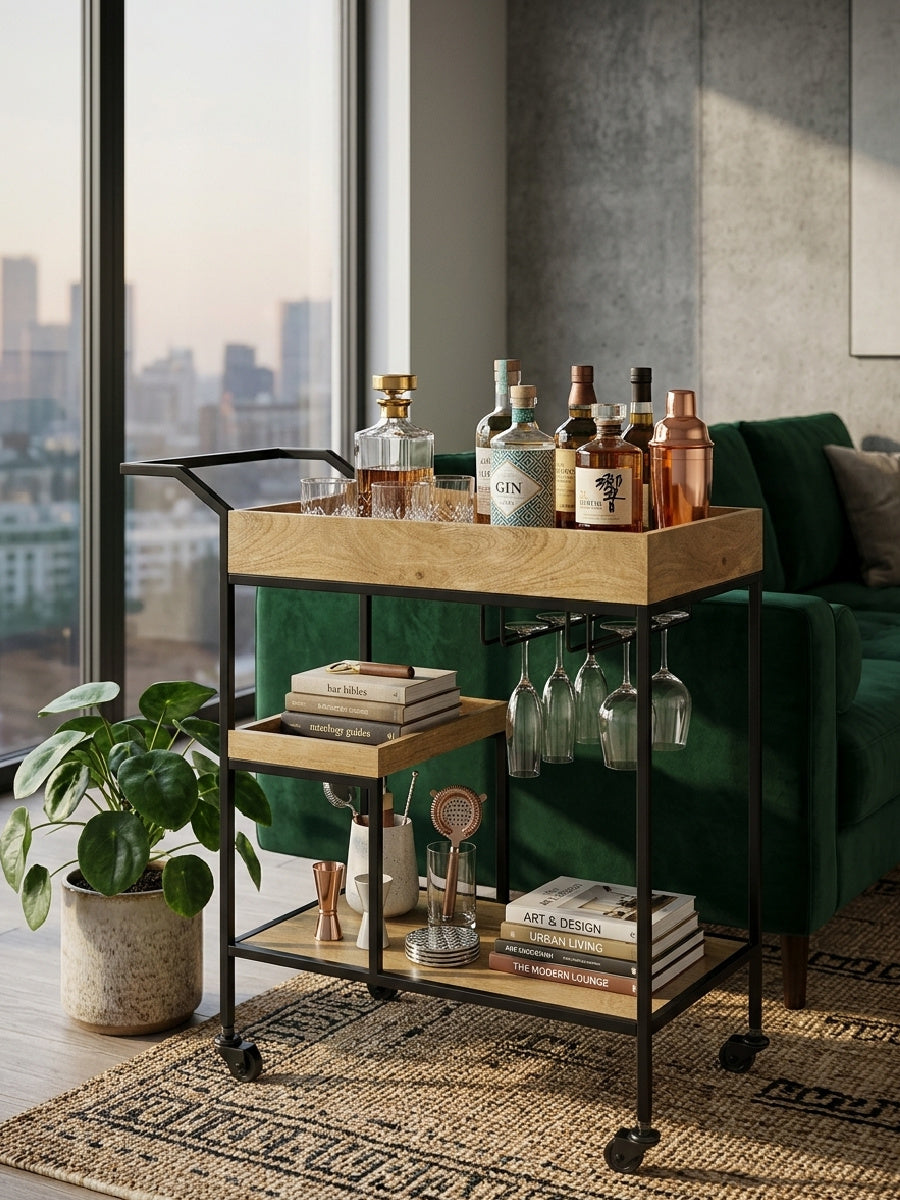 Barnes Natural Bar Cart | OROA