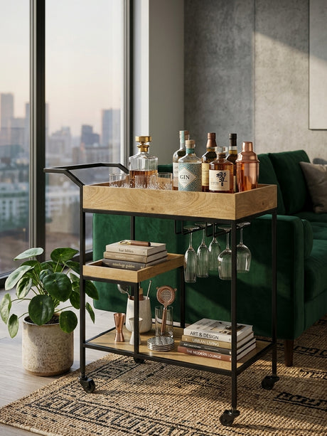 Modern European furniture - Barnes Natural Bar Cart - www.oroa.com