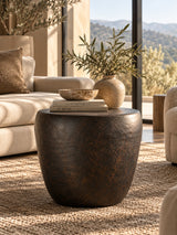 Round Black Metal Side Table | OROA