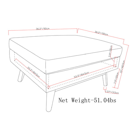 Square Coffee Table Storage Ottoman | OROA