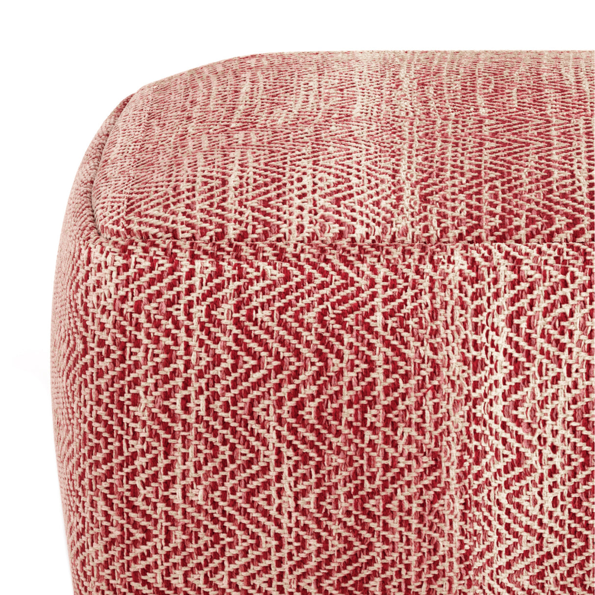 Nate Red Square Pouf | OROA