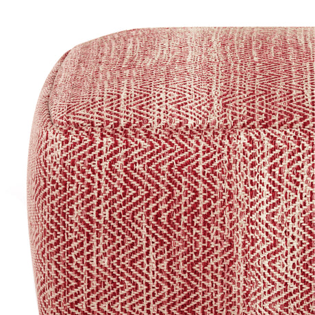 Nate Red Square Pouf | OROA