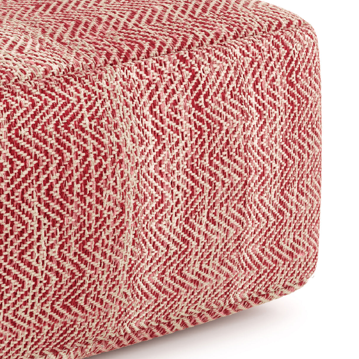 Nate Red Square Pouf | OROA