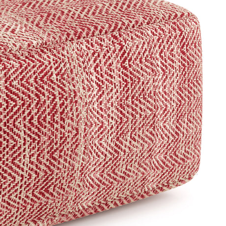 Nate Red Square Pouf | OROA