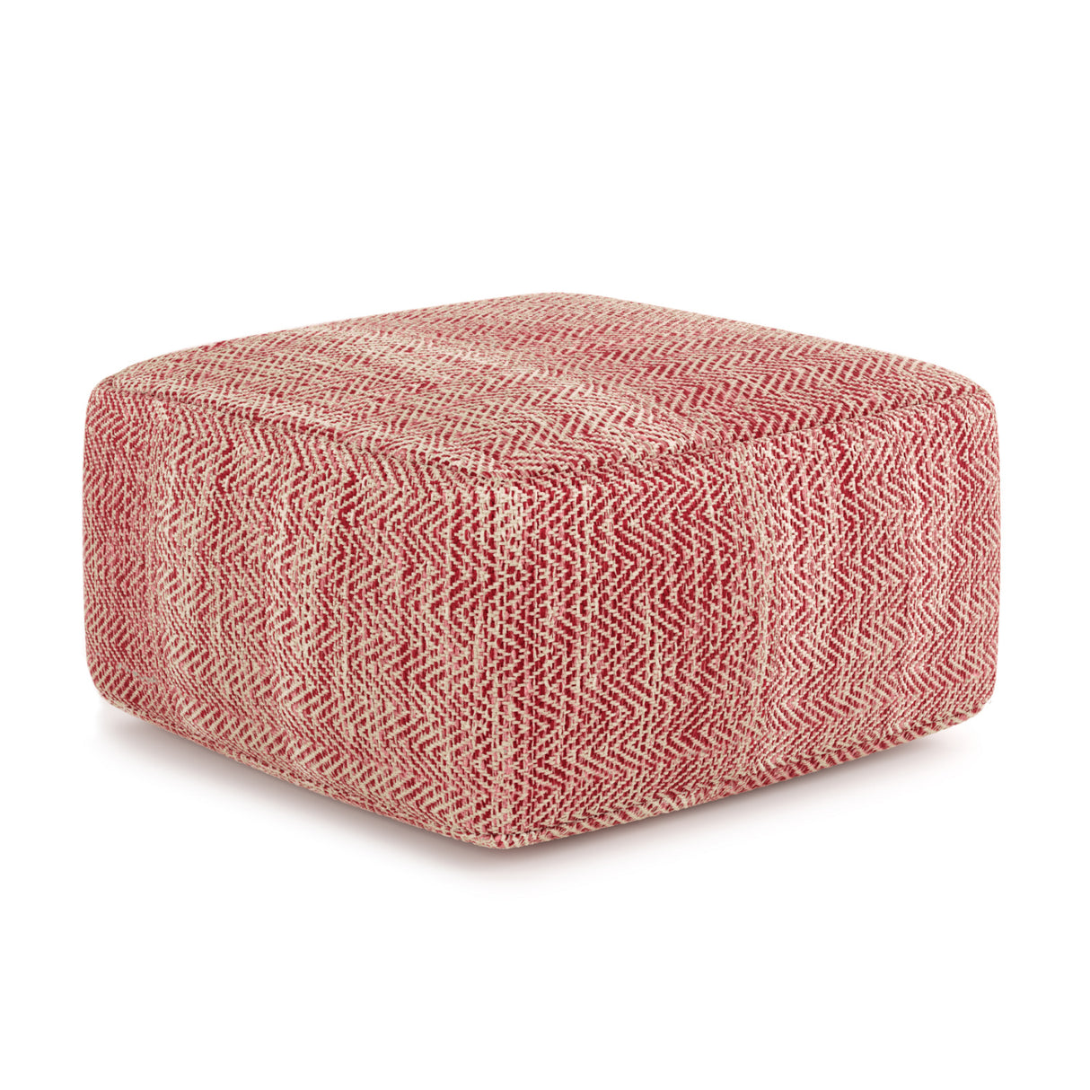 Nate Red Square Pouf | OROA