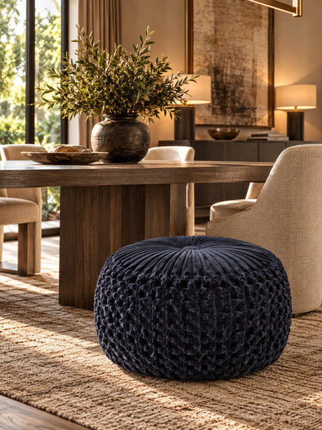 Renee Velvet Tufted Pouf | OROA