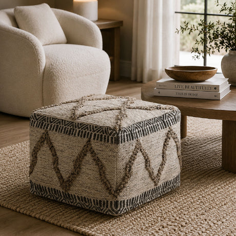 18" Square Woven Pouf | OROA