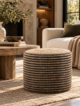 Modern European furniture - Larissa Braided Jute Pouf - www.oroa.com