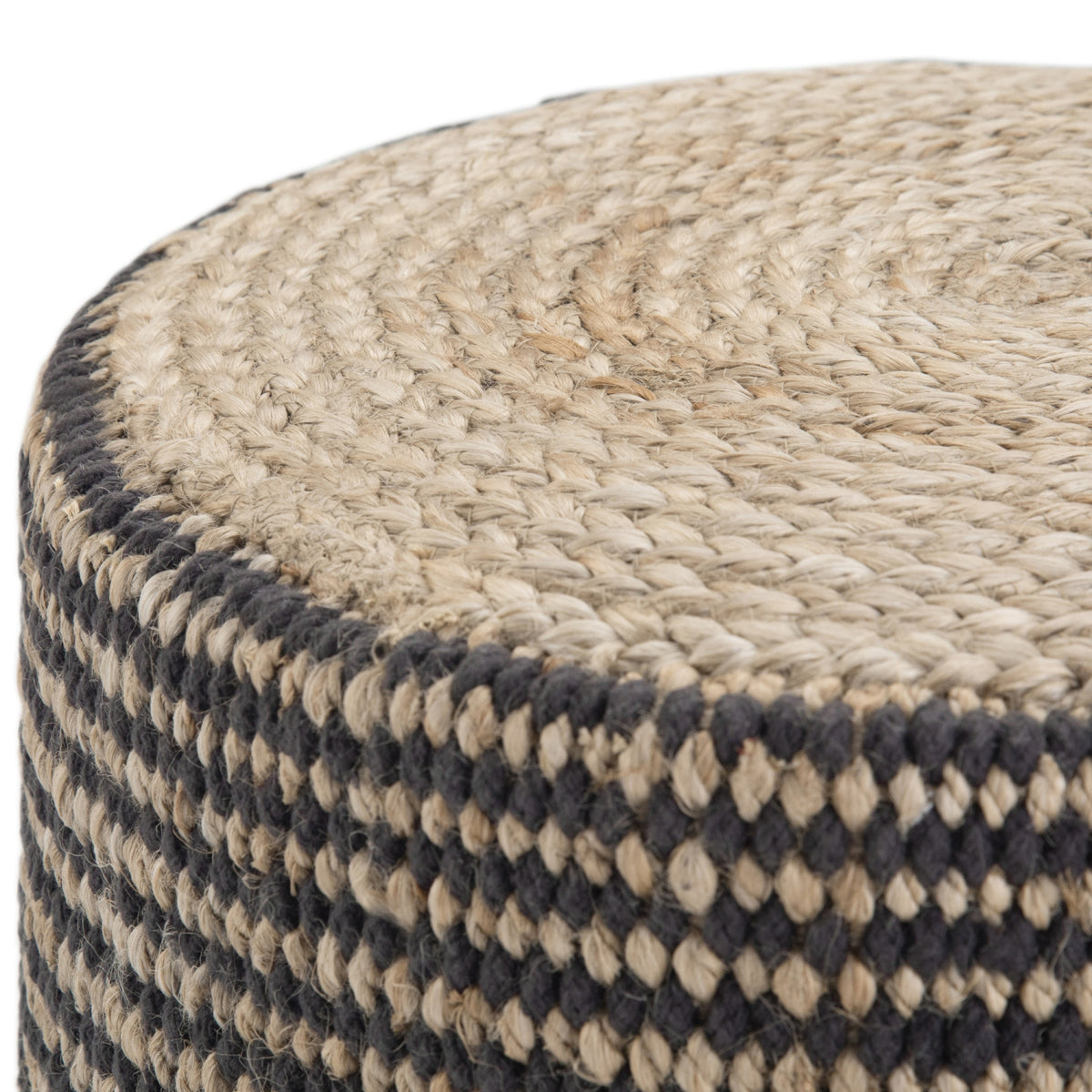 Modern European furniture - Larissa Braided Jute Pouf - www.oroa.com