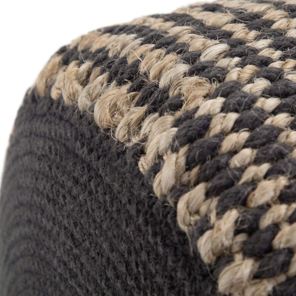 Modern European furniture - Larissa Braided Jute Pouf - www.oroa.com