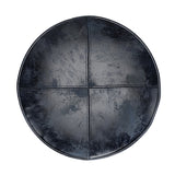 Modern European furniture - Genuine Leather Blue Round Pouf - www.oroa.com