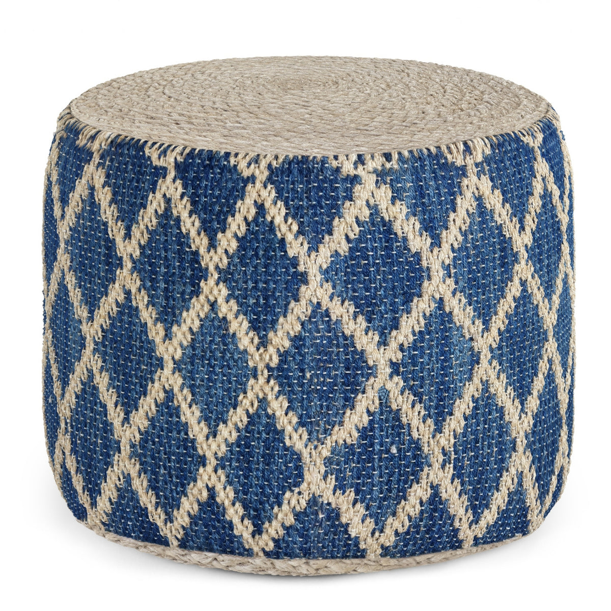 Classic Blue Round Pouf | OROA