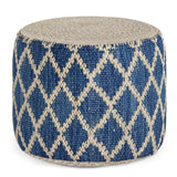 Classic Blue Round Pouf | OROA