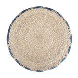 Classic Blue Round Pouf | OROA