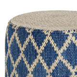 Classic Blue Round Pouf | OROA