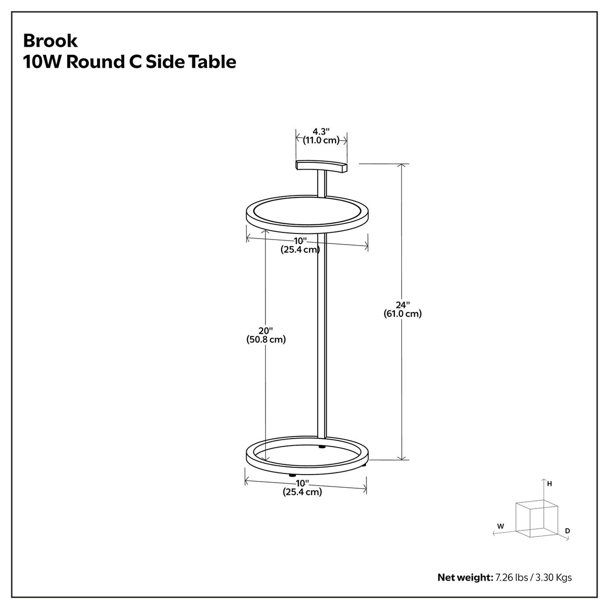 Modern European furniture - Brook C Metal Frame Side Table - www.oroa.com